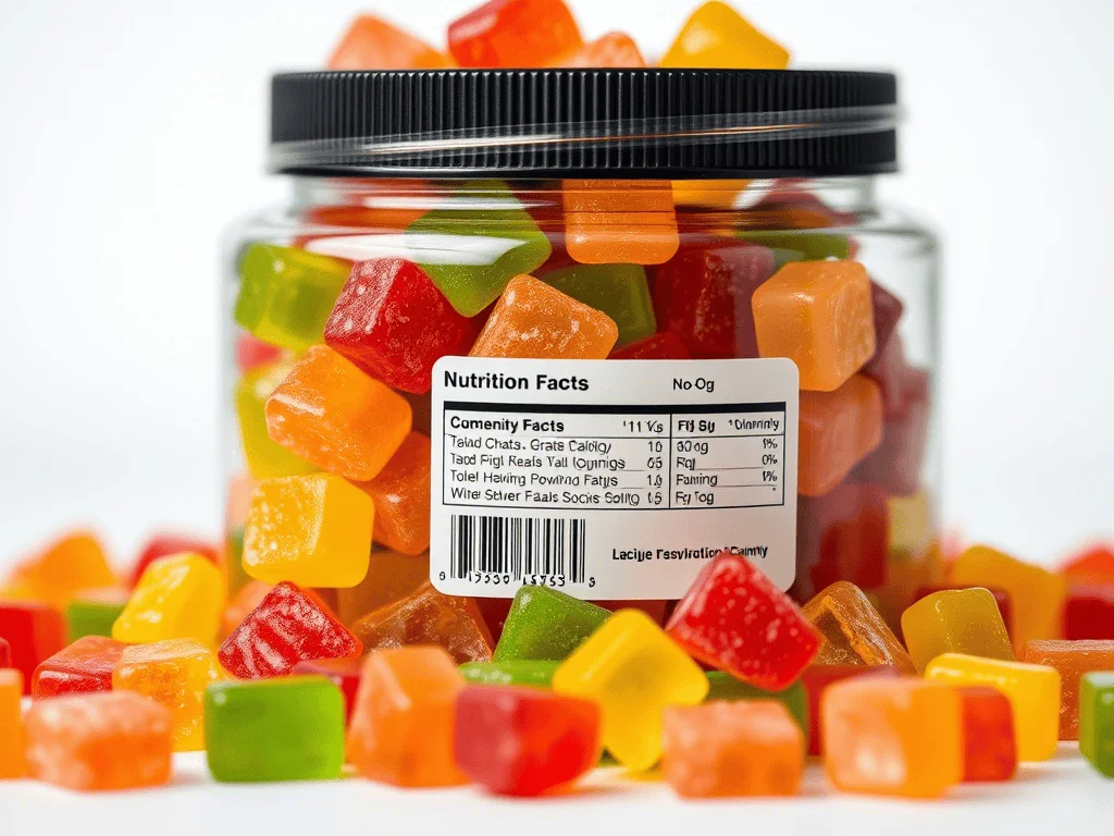 Un pot du gummies étiqueté