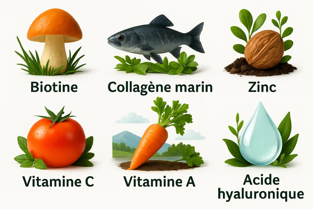 Les différents ingrédients contenus dans les gummies beauté